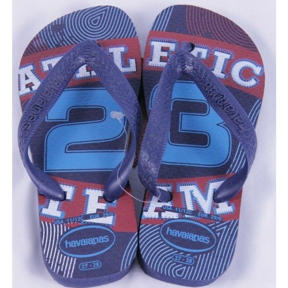 Havaianas Kids Flip Flop Blue Multicolor Athletic Team US Size 11 12C EUR 29 30 - Picture 2 of 6
